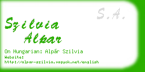 szilvia alpar business card