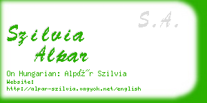 szilvia alpar business card